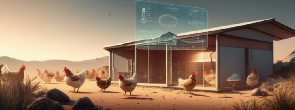 Chicken coop with advanced climate monitoring in a semi-arid setting