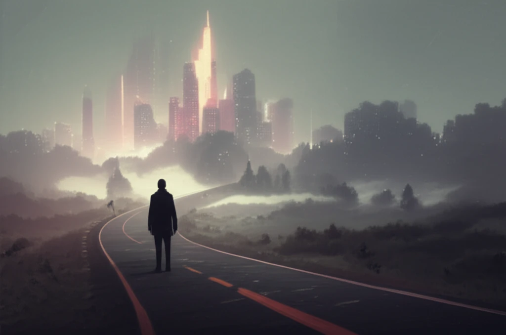 Symbolic illustration of the crossroads in psychosis prevention, highlighting the choice between clinical and public health strategies.