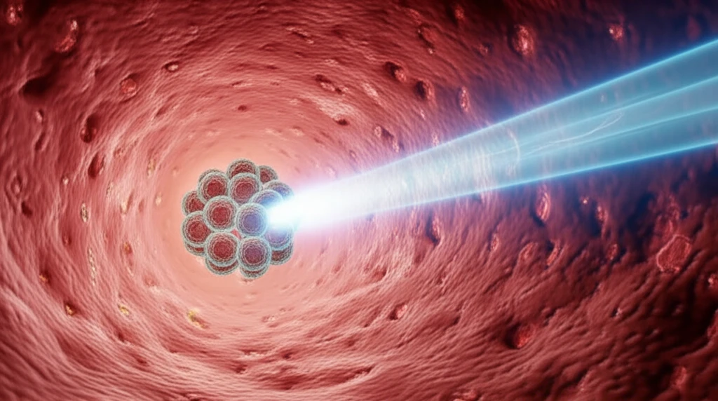SBRT radiation beam targeting cancer cells