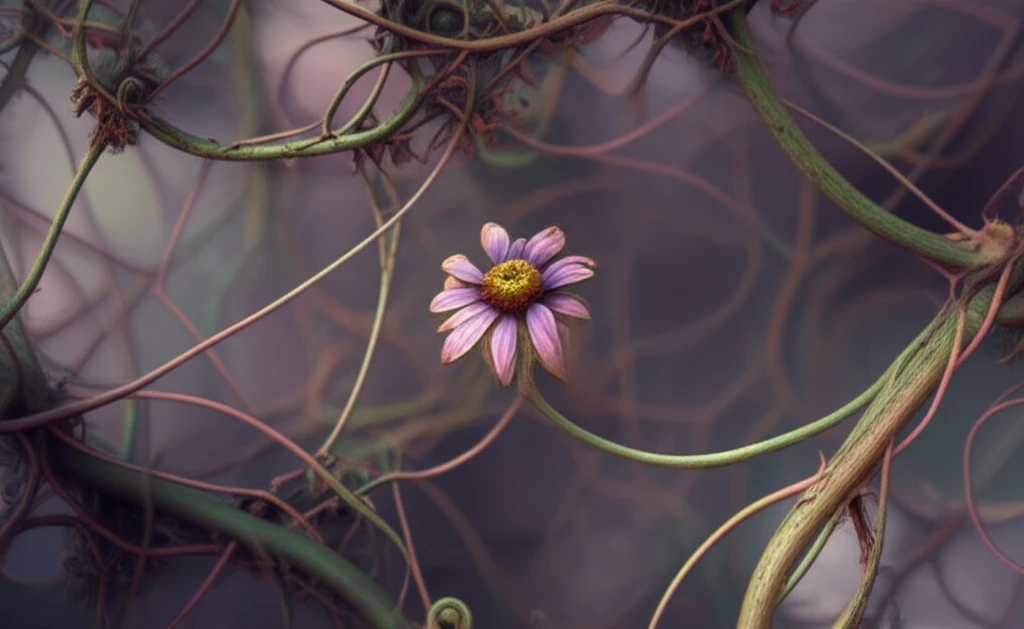 Surreal illustration of damaged molecular pathways affecting sexual health.