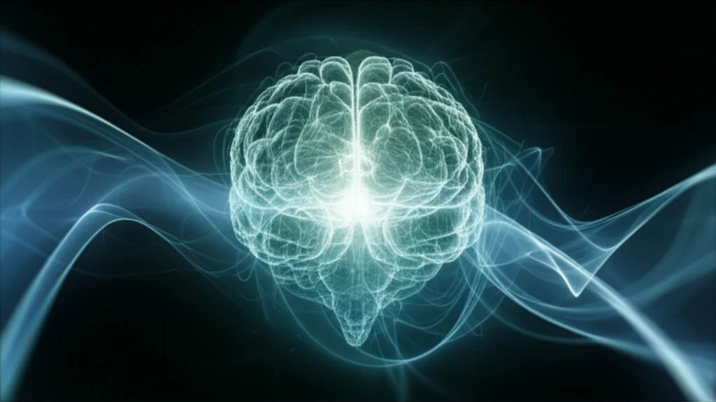 Brain with light networks symbolizing rTMS therapy.