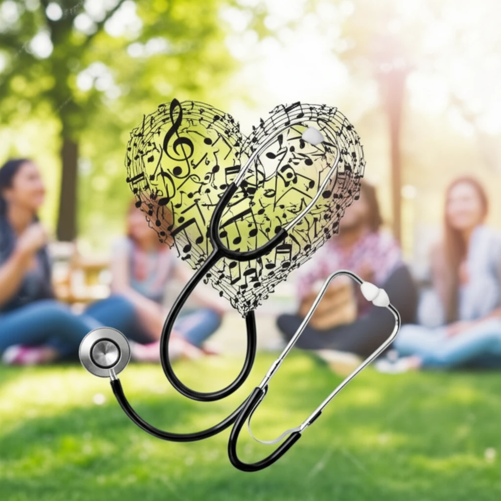 Musical heart illustration symbolizing cardiovascular health awareness.