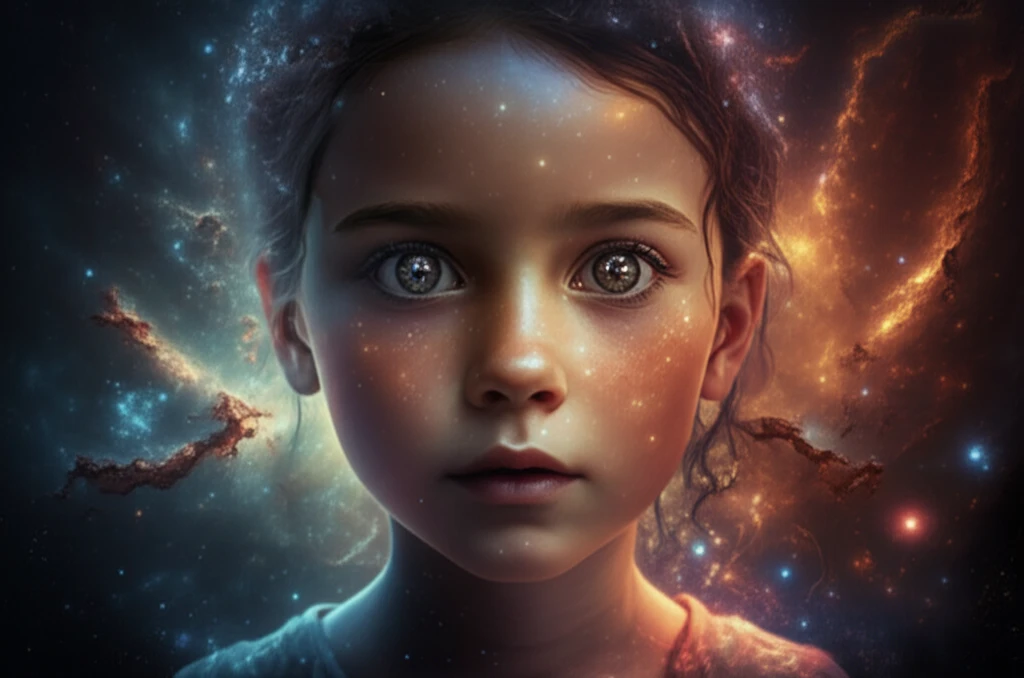 Child with sparkling, misaligned eyes