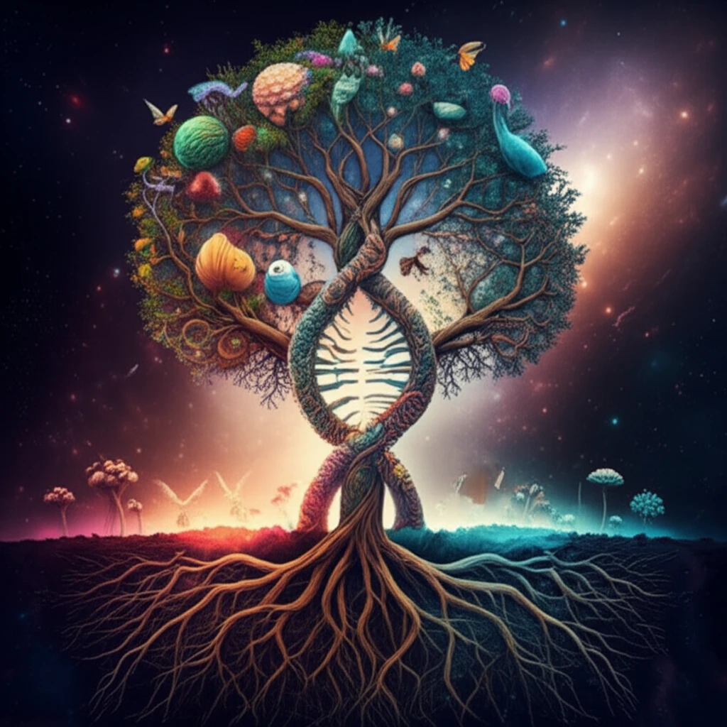 DNA tree of life representing molecular evolution.