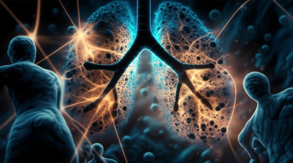 Coal dust transforming into shadowy figures in lungs