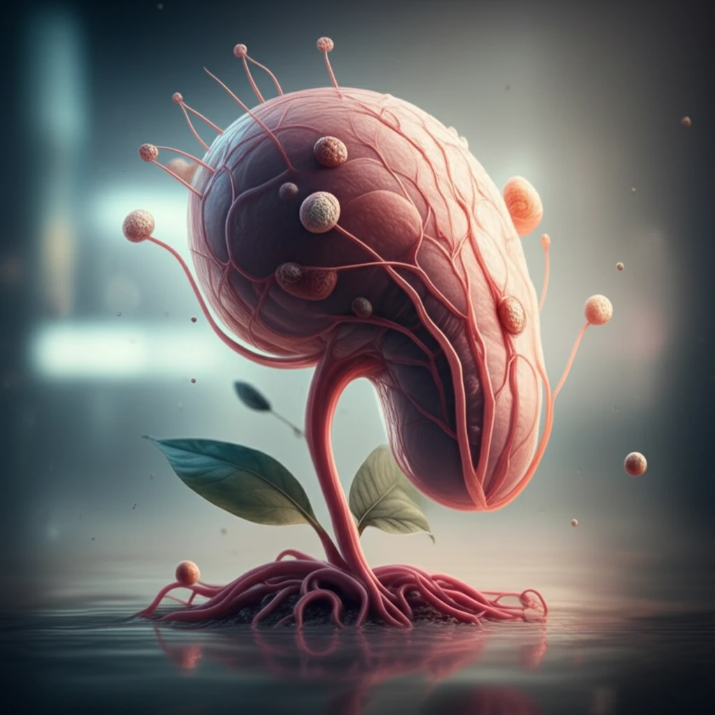 Abstract illustration of prostate cancer treatment advancements.