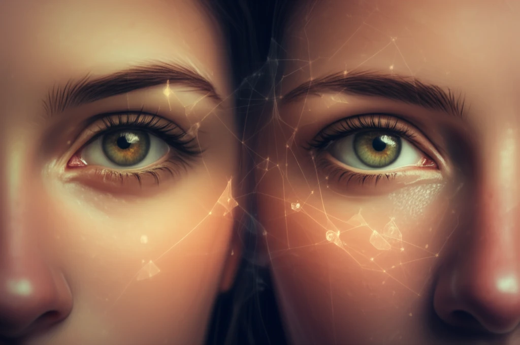 Pupils mirroring each other, symbolizing social connection and trust.