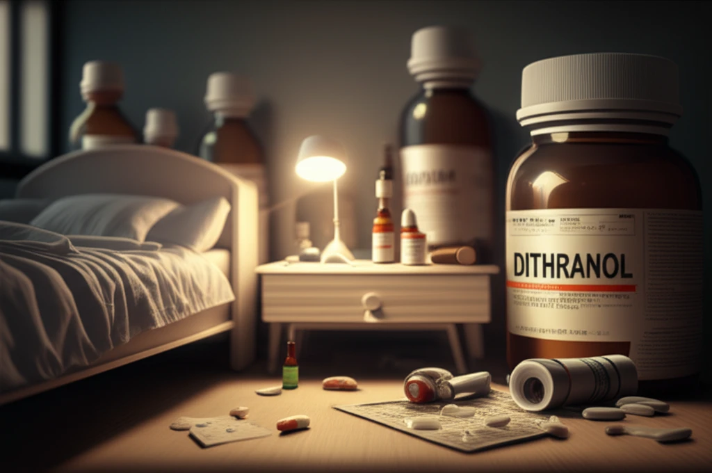 Child's bedroom with oversized medicine bottles, representing the dangers of medication.