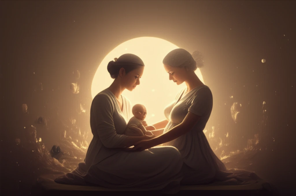 A midwife supporting a birthing woman in a gentle, empowering environment.