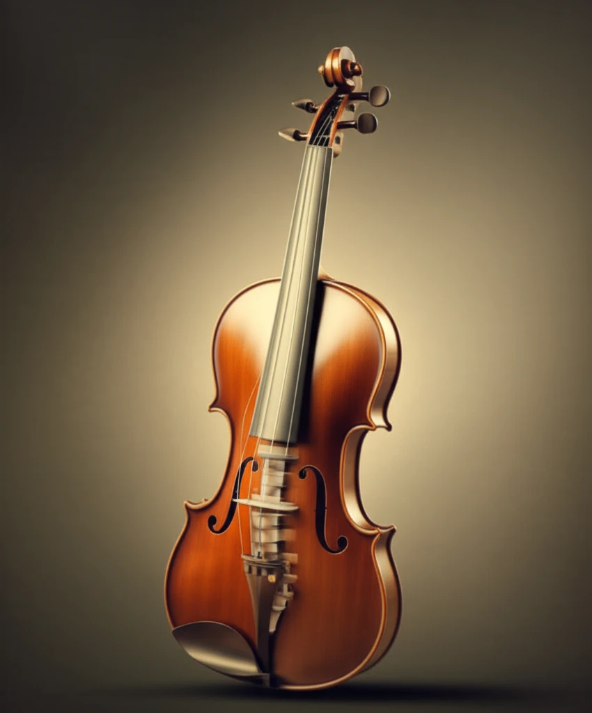 Violin merging into spine, symbolizing musculoskeletal health in musicians.