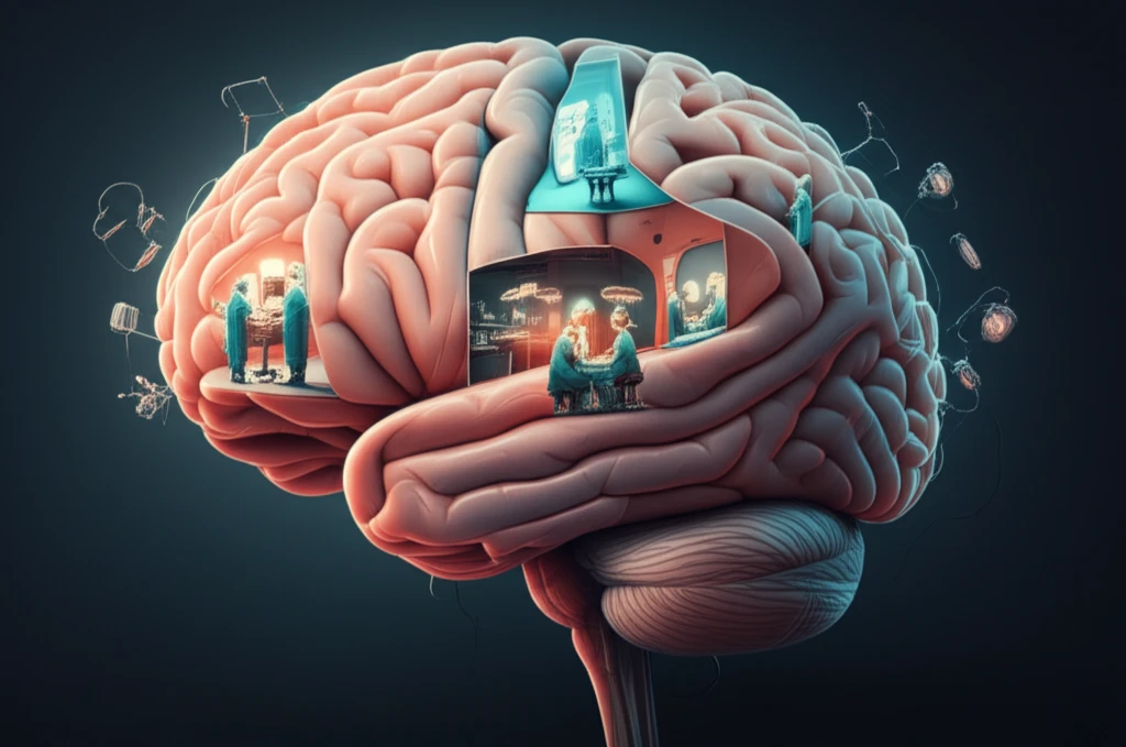 Surreal illustration of a surgeon's mind