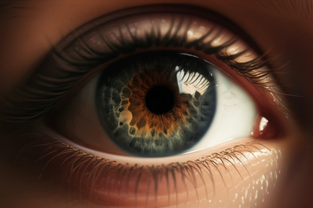 Illustration of a child's eye symbolizing diabetes and corneal health.