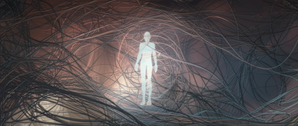 Neurological pathways with a central figure symbolizing the impact of medication on mental health.