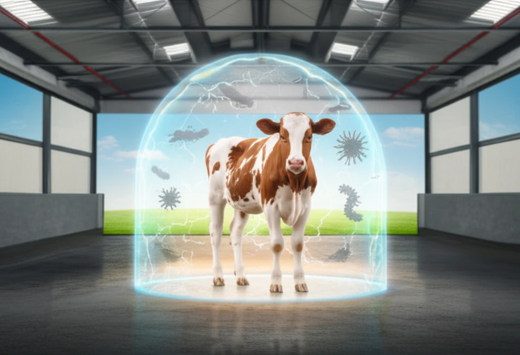 Healthy calf protected from disease
