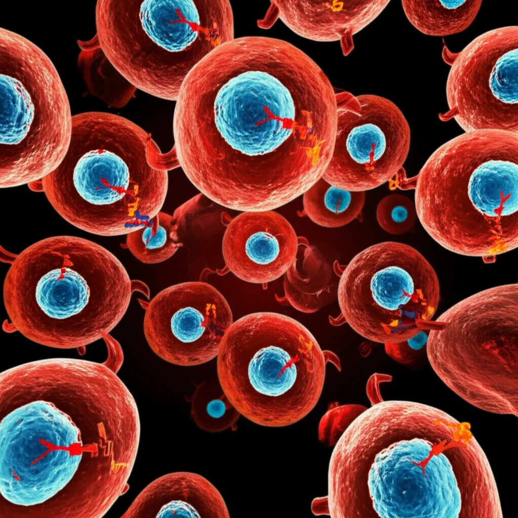Bladder cancer cells with highlighted CIRBP proteins.