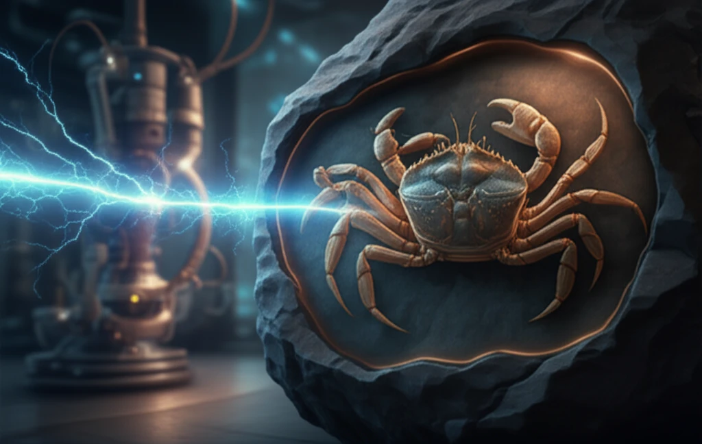 Neutron imaging reveals hidden details within a fossil crab.