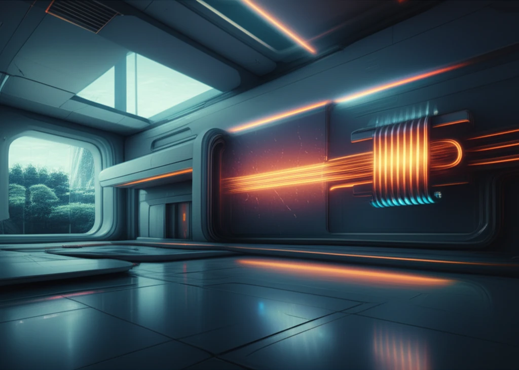 Futuristic home with energy-efficient ventilation system using oscillating heat pipe technology.