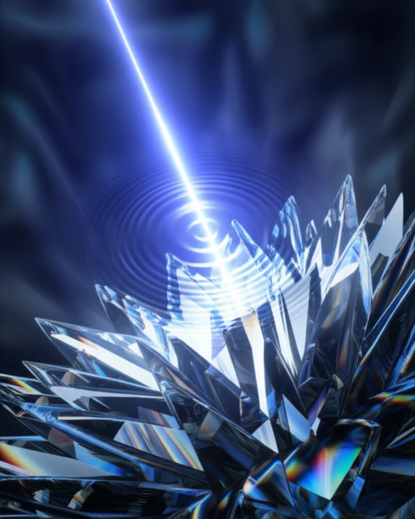 Laser pulse inducing a phase transition in a crystalline structure.