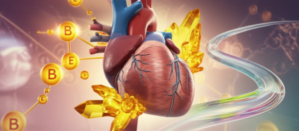 Surreal illustration of heart intertwined with nutrients