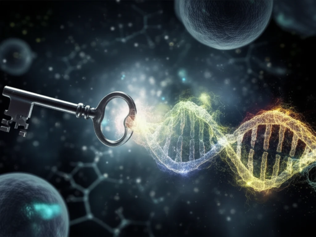 DNA double helix turning into a key, symbolizing new cancer therapies.