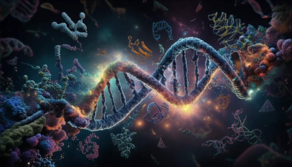Surreal illustration of dynamic chromatin structure.