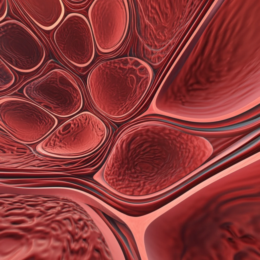Illustration of turbulent and smooth blood flow in vessels.