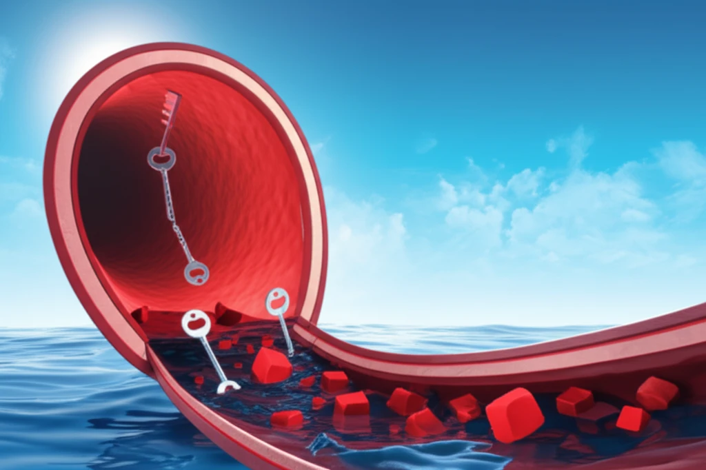 Adalimumab key unlocks blood vessel, dissolving blockades to promote healing.