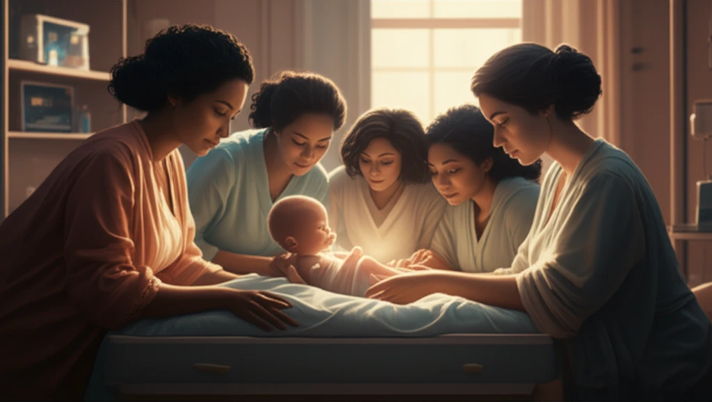 A diverse group of mothers supporting a premature infant in a NICU.