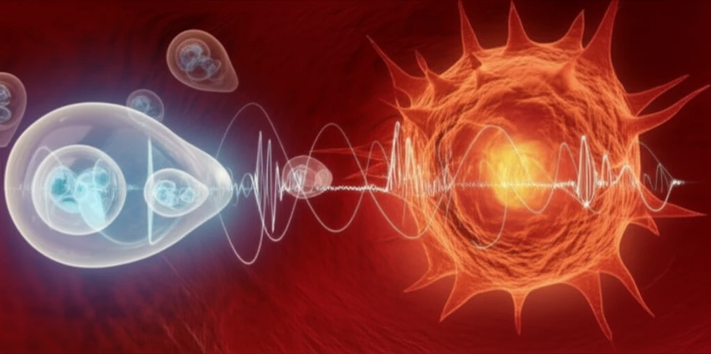 Liposomes delivering cancer drugs via ultrasound.