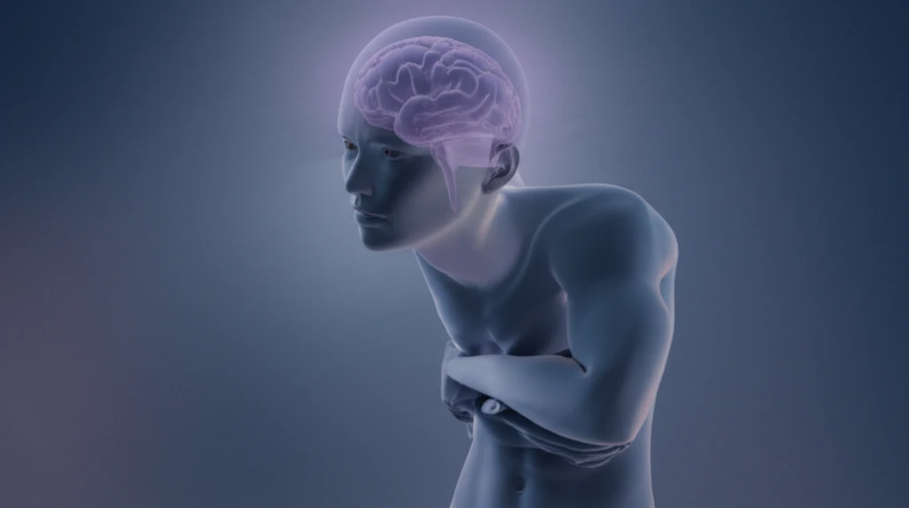 Surreal illustration of dizziness related to cerebellar stroke