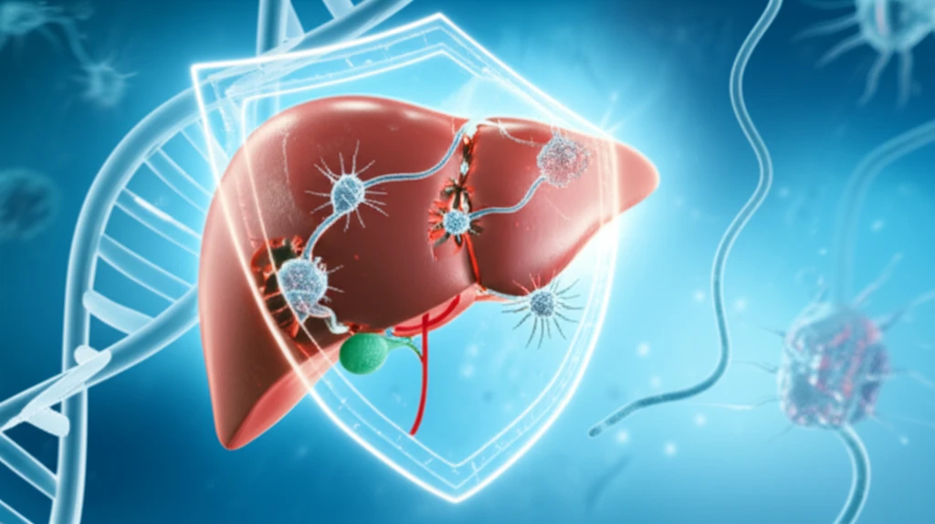 Illustration of a liver protected from lymphoma and Hepatitis B by antiviral medication.