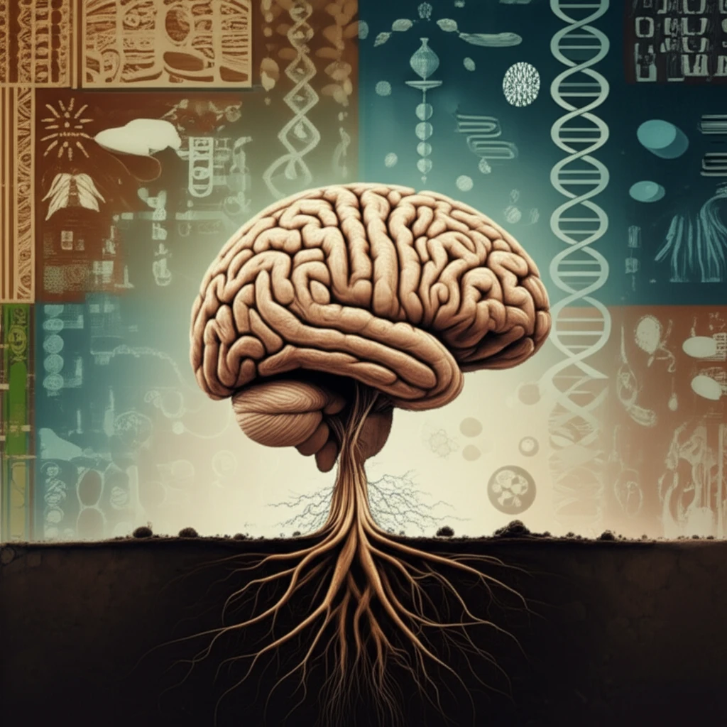 Brain-shaped map of Nigeria representing Parkinson's disease research.