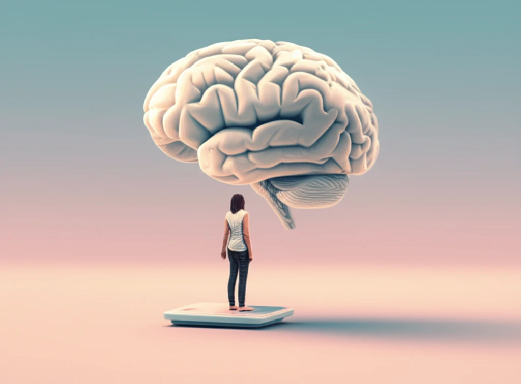 Illustration symbolizing the connection between body weight and brain health.