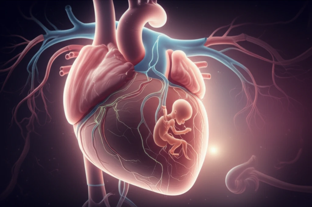 Interconnected hearts symbolizing maternal-fetal health
