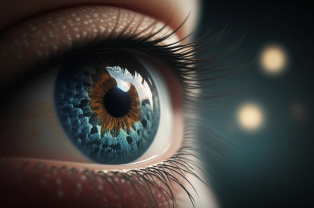 Eye undergoing cataract surgery with a precise micro-incision, symbolizing improved vision.