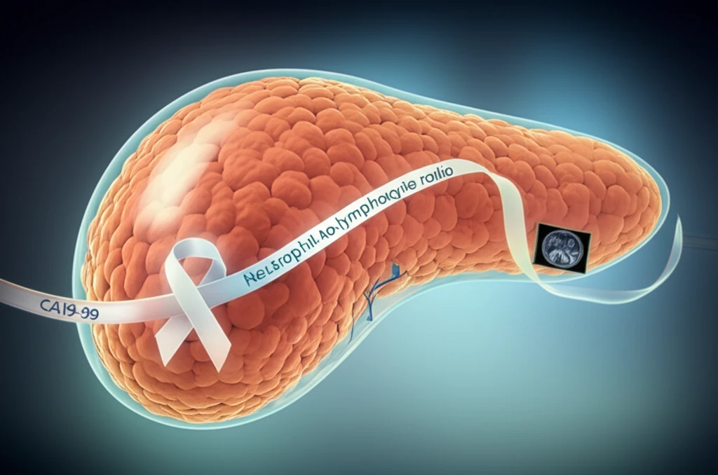 Surreal illustration of a pancreatic cyst transforming into a healthy pancreas, symbolizing early detection and treatment.