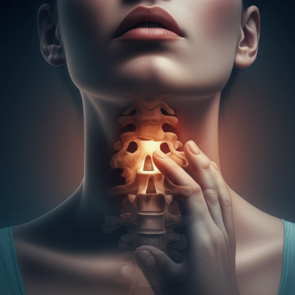 Illustration depicting the connection between neck issues and swallowing problems.