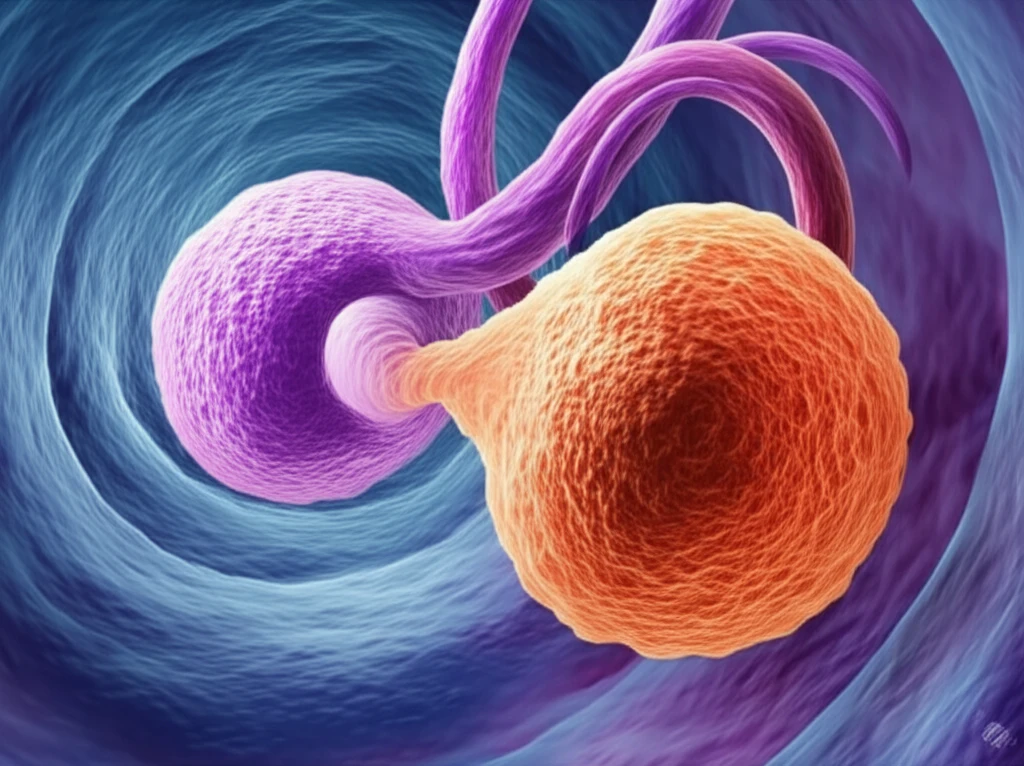 Surreal illustration representing the dimorphic nature of DCIS.