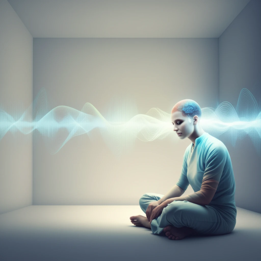 Person experiencing tinnitus finding relief through cognitive therapy.
