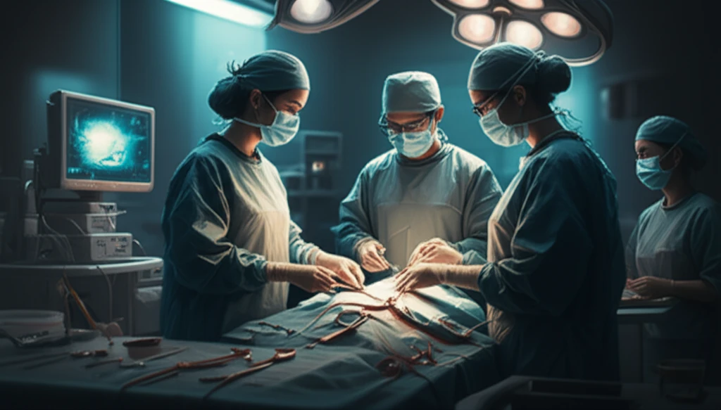 Specialized surgical team performing pancreatic surgery