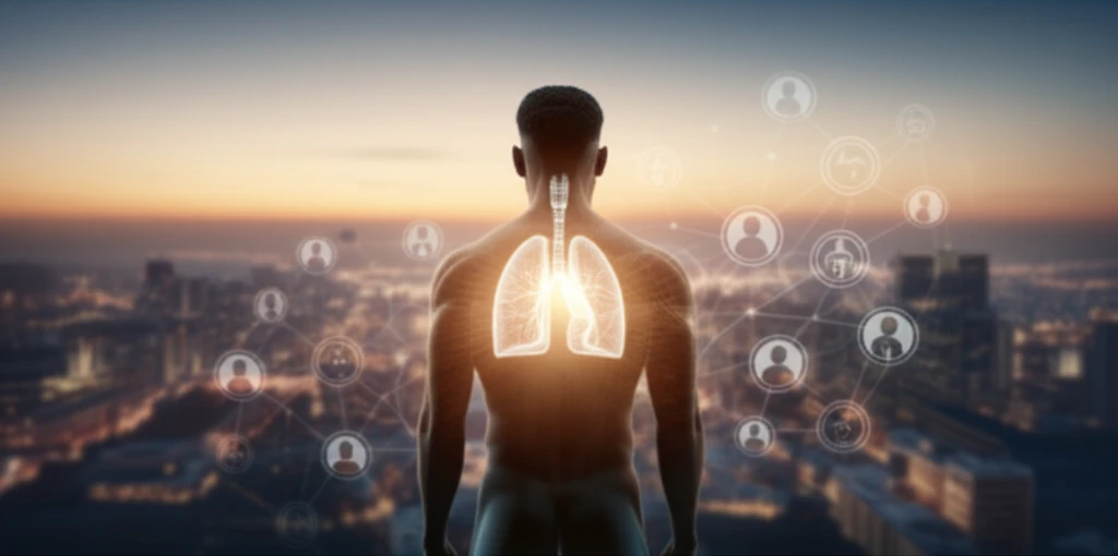 Symbolic image representing tuberculosis treatment and community support in Johannesburg.