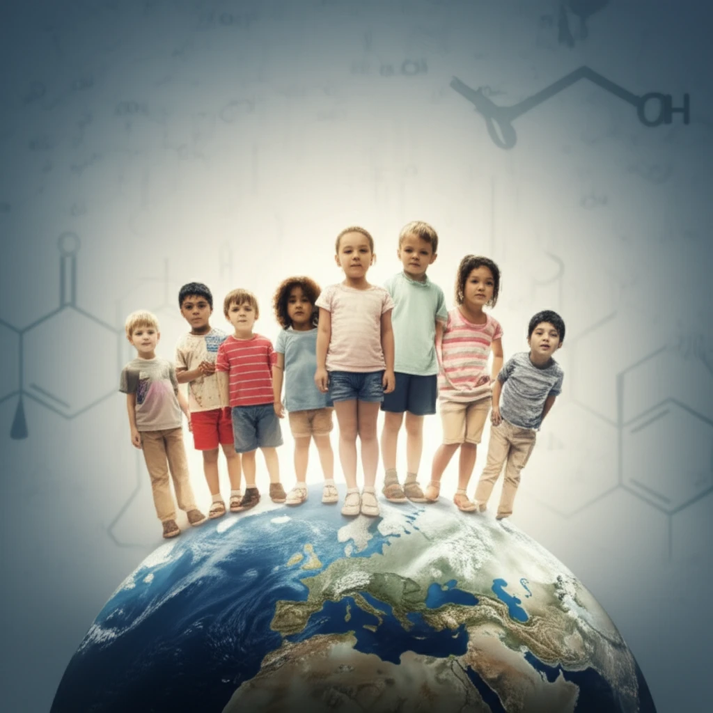 Global map showing an upward trend of diabetes rates for children.