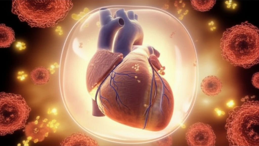 Protective bubble around a heart, symbolizing lipoxin's role in cardiovascular health.