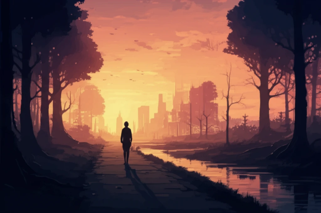 Person walking towards a bright future, finding meaning in life.