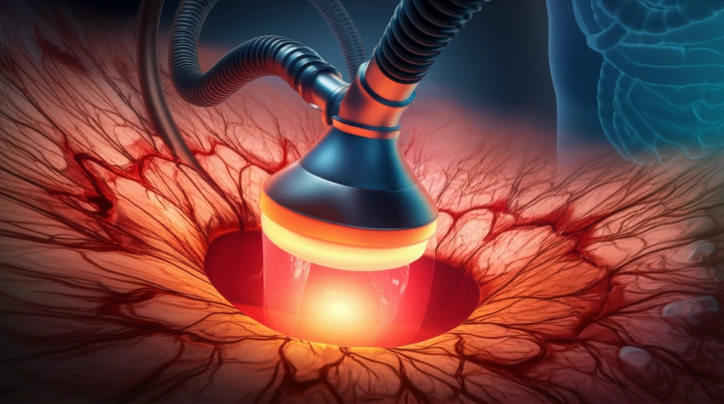 Visualization of endoluminal vacuum therapy healing an anastomotic leak.