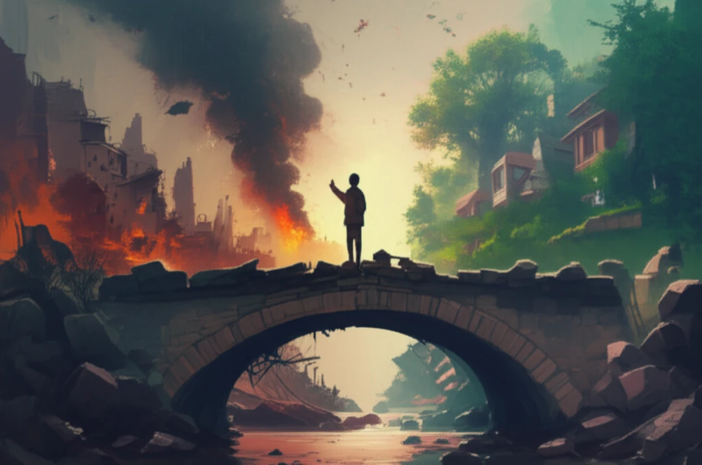 Surreal illustration symbolizing the role of interpreters bridging trauma and support.