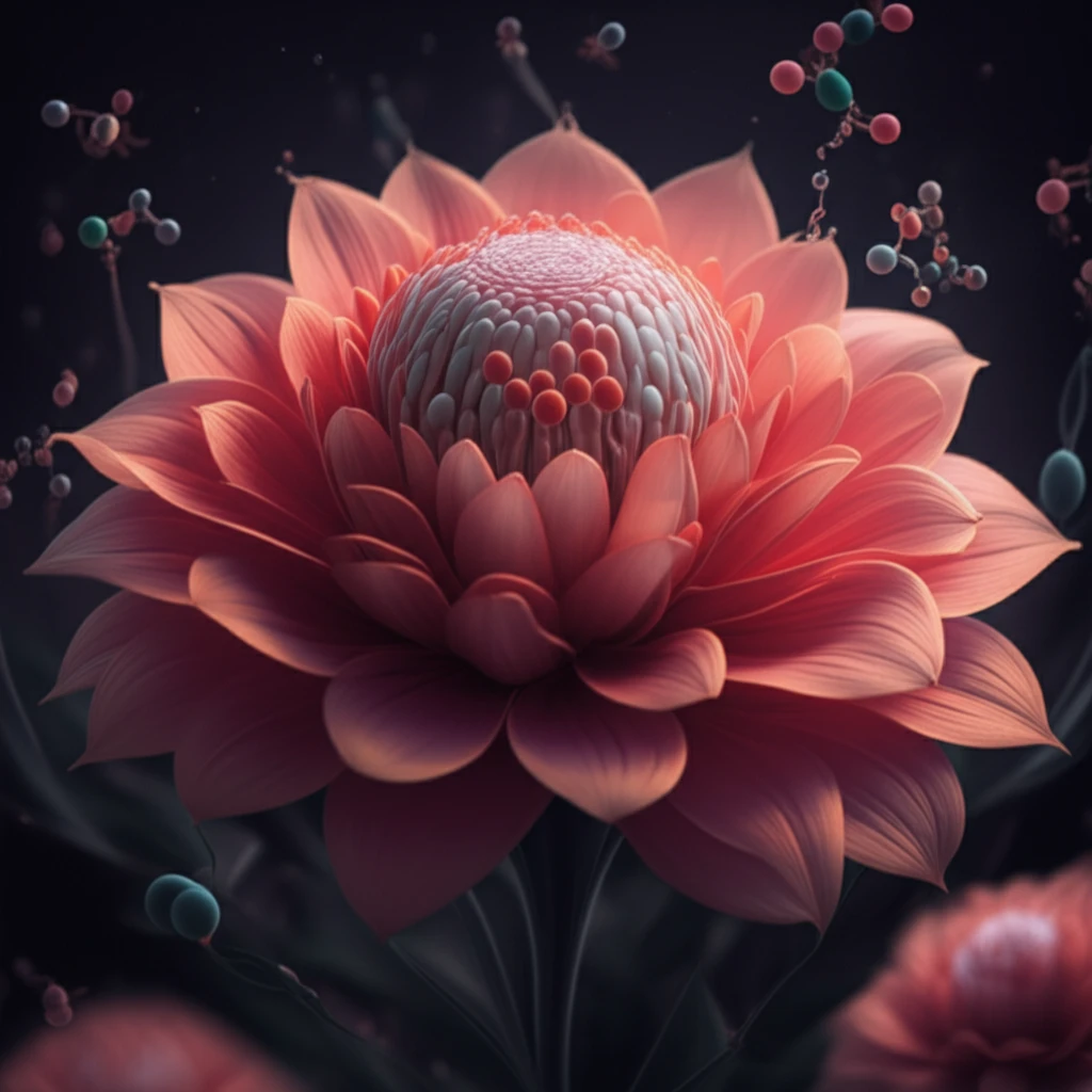 Surreal illustration of a blooming flower representing fertility and ovarian stimulation.