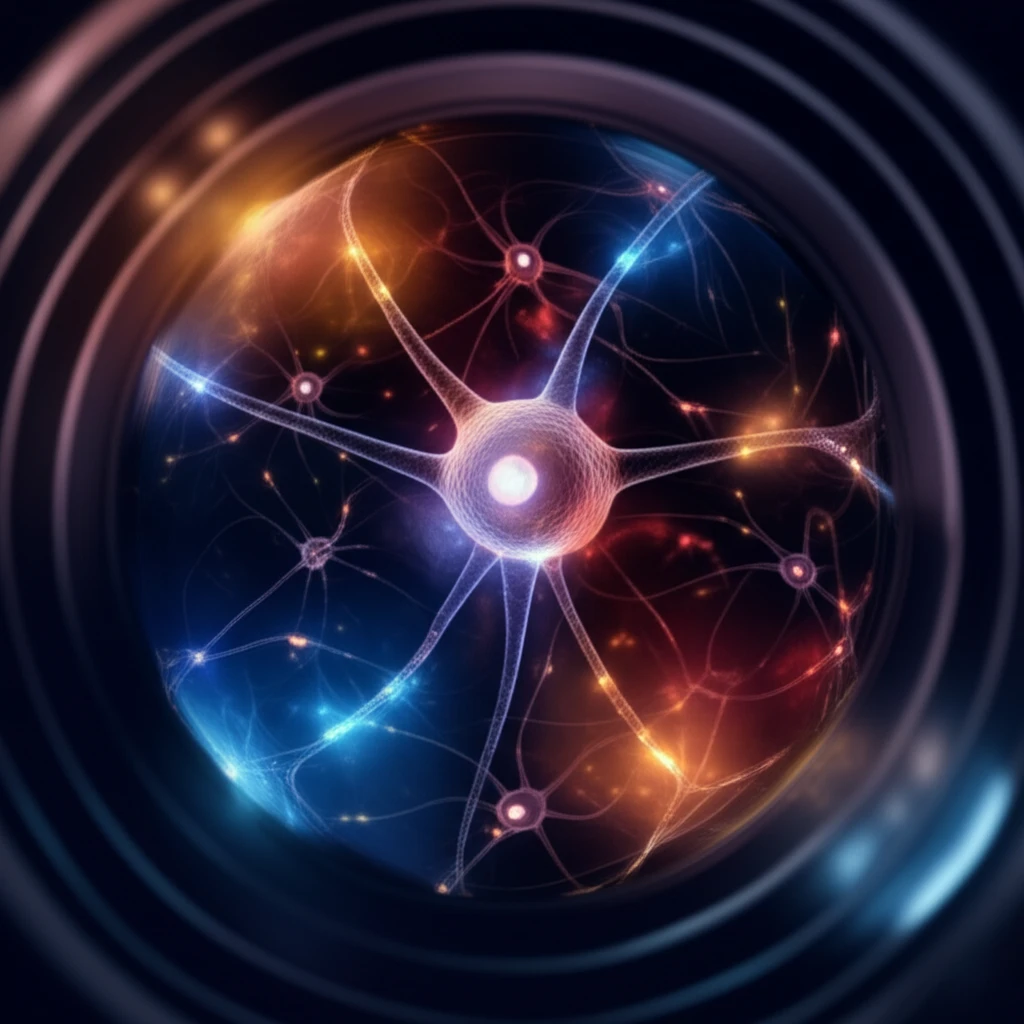 Colorful neurons firing during voltage imaging.