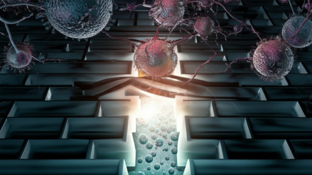 Maze representing cancer treatment pathways, with a bright path opening up as interleukin-1 is blocked.