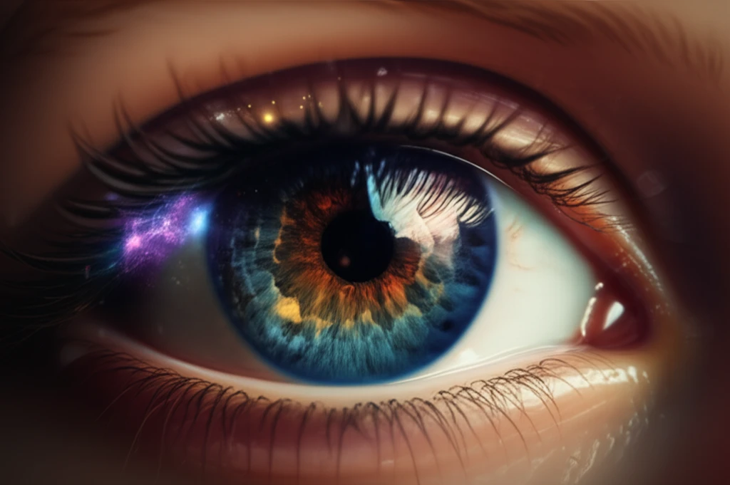 Surreal illustration representing the complexities of pediatric eye health.